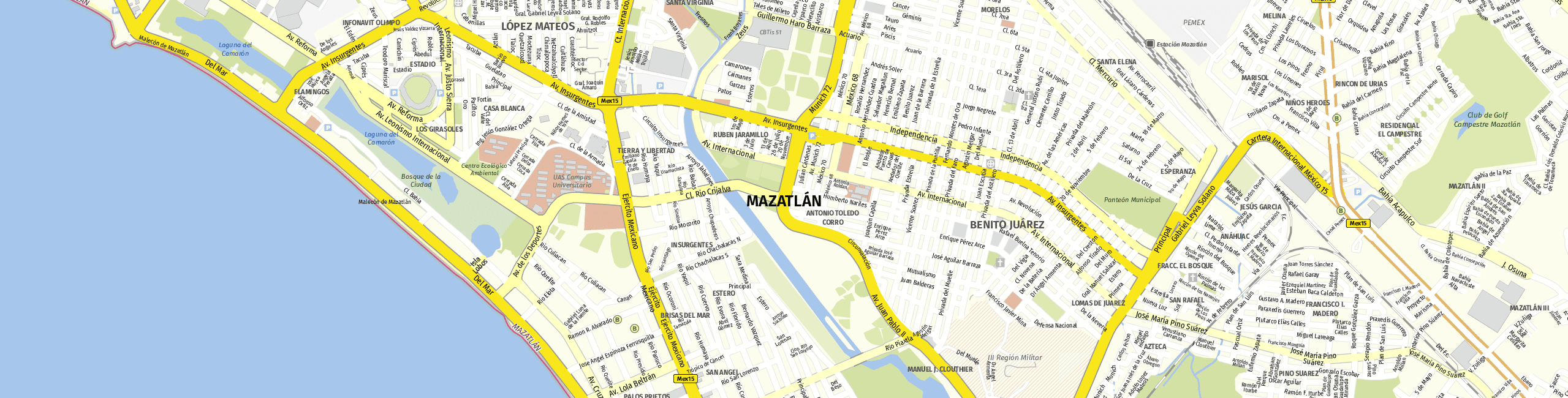 Stadtplan Mazatlán zum Downloaden.