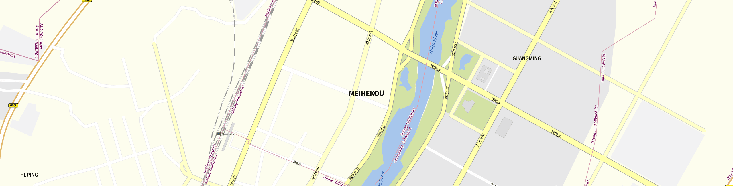 Stadtplan Meihekou zum Downloaden.