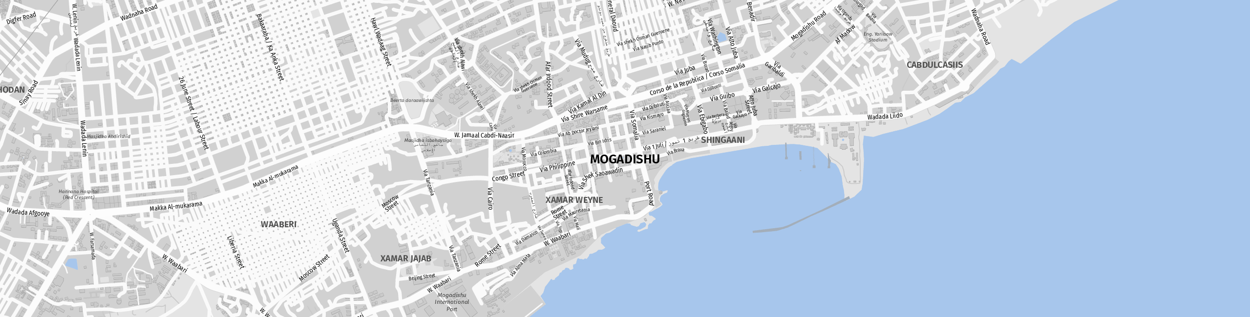 Stadtplan Mogadischu zum Downloaden.