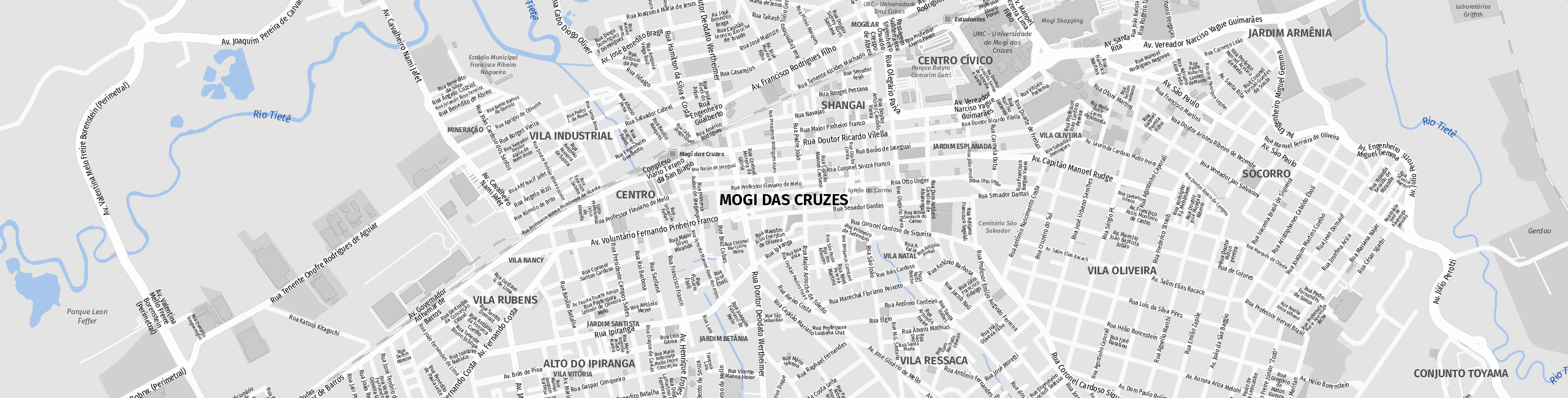 Stadtplan Mogi das Cruzes zum Downloaden.
