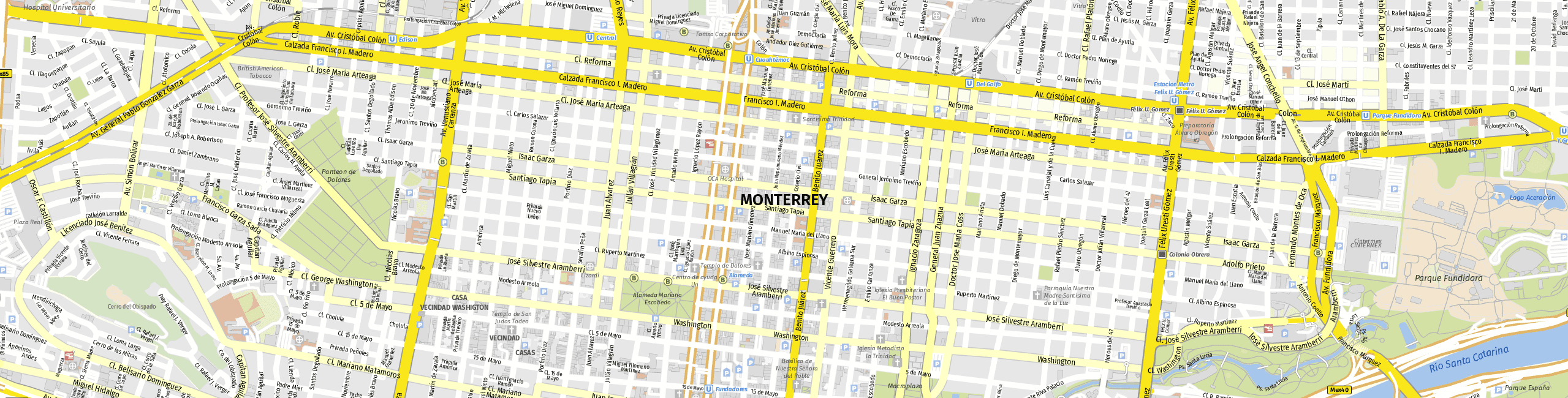 Stadtplan Monterrey zum Downloaden.