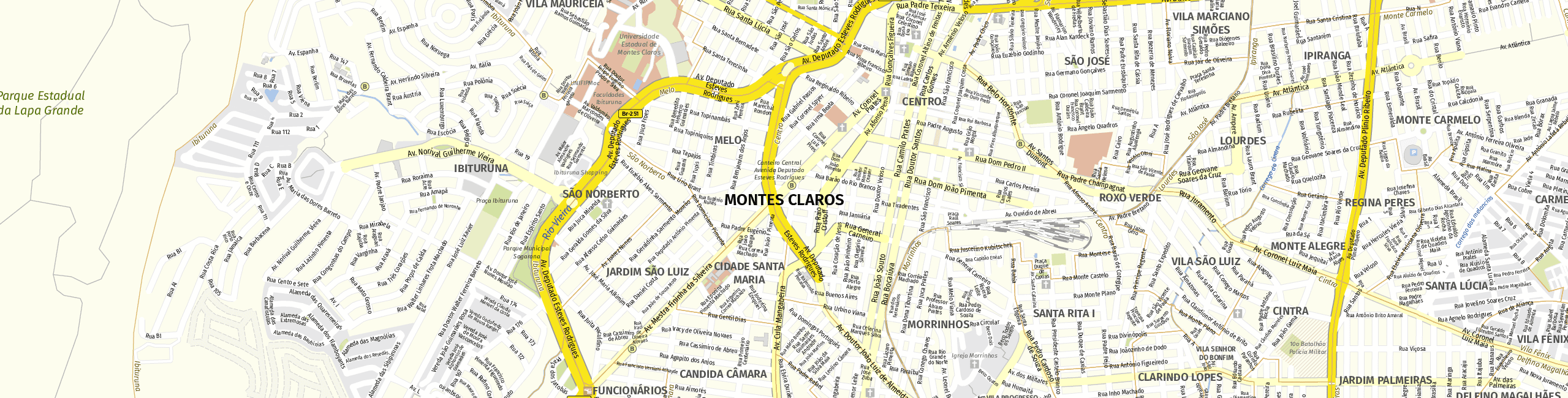 Stadtplan Montes Claros zum Downloaden.