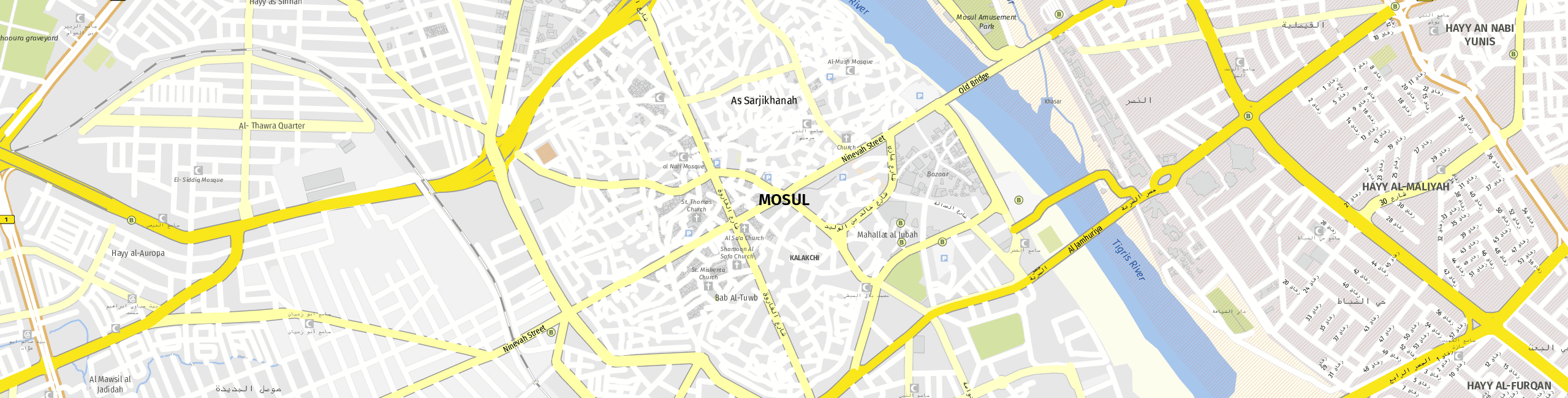 Stadtplan Mossul zum Downloaden.