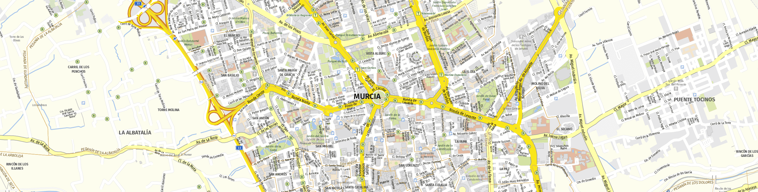 Stadtplan Murcia zum Downloaden.