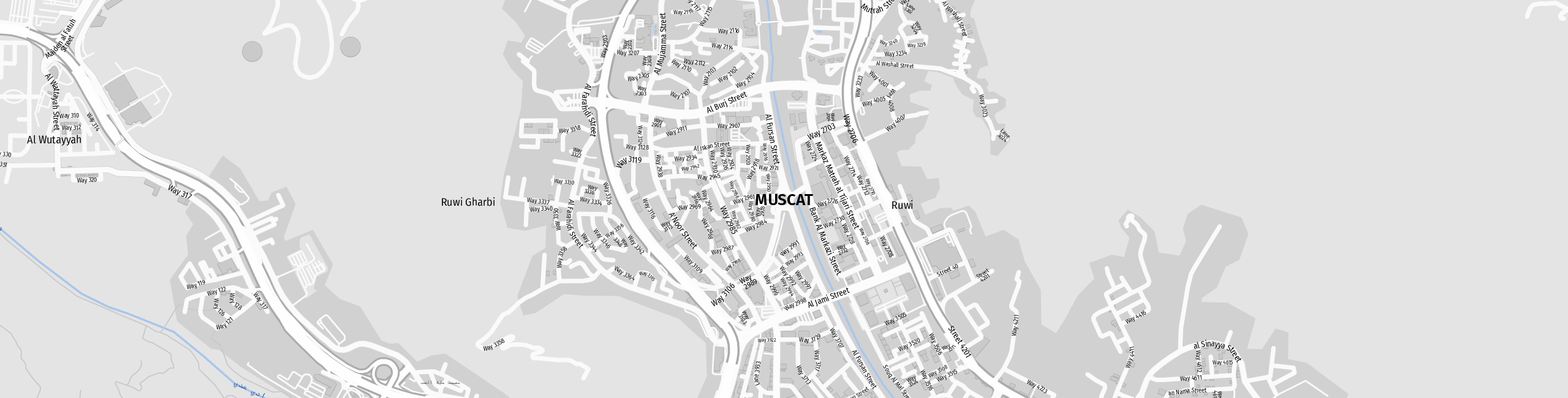 Stadtplan Muscat, Oman zum Downloaden.