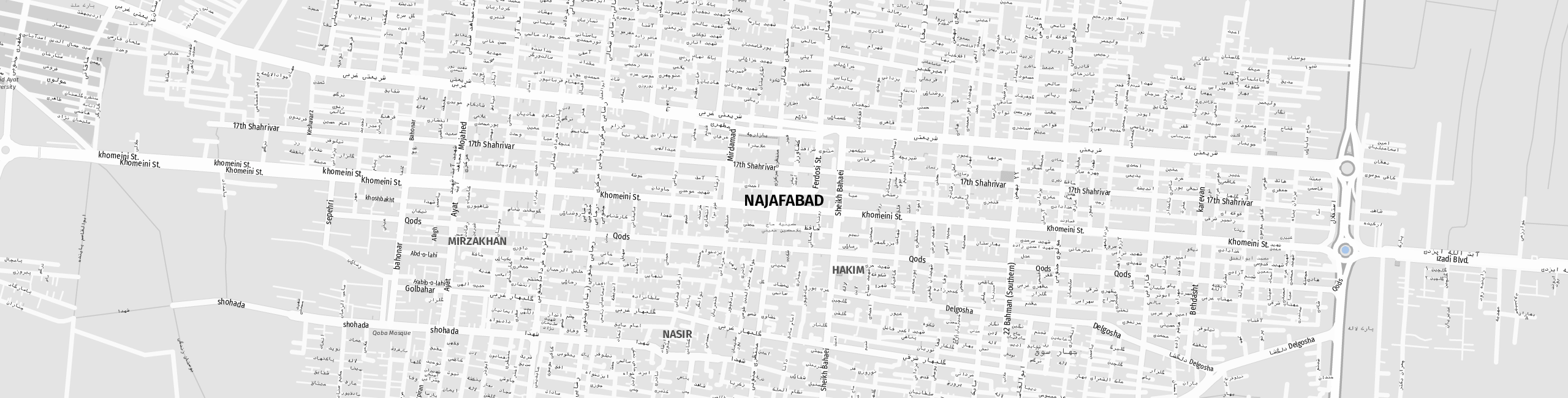 Stadtplan Najaf Abad zum Downloaden.