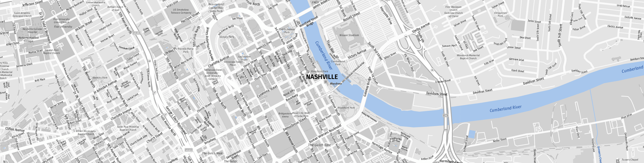 Stadtplan Nashville zum Downloaden.