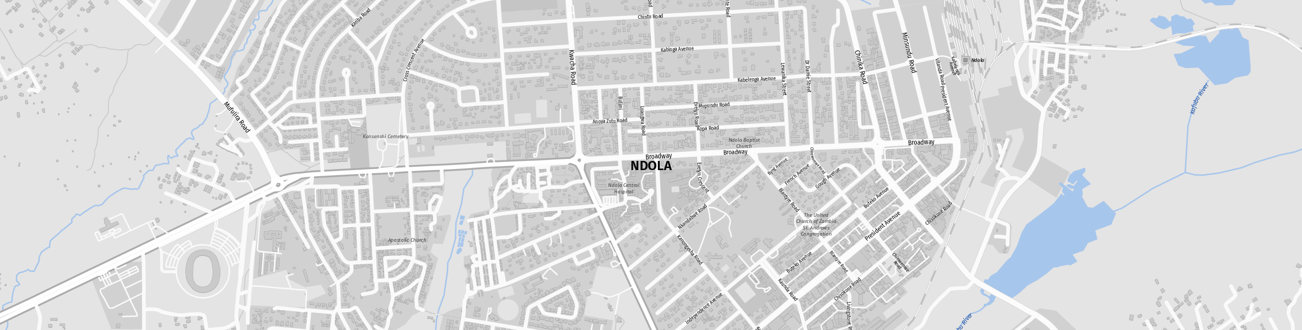 Stadtplan Ndola zum Downloaden.