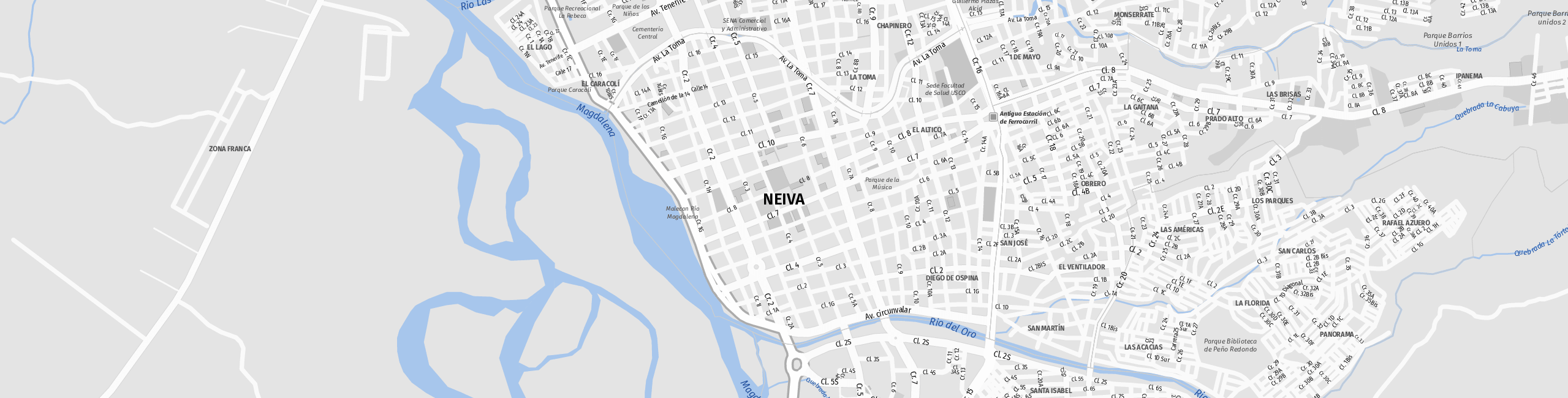 Stadtplan Neiva, Huila zum Downloaden.