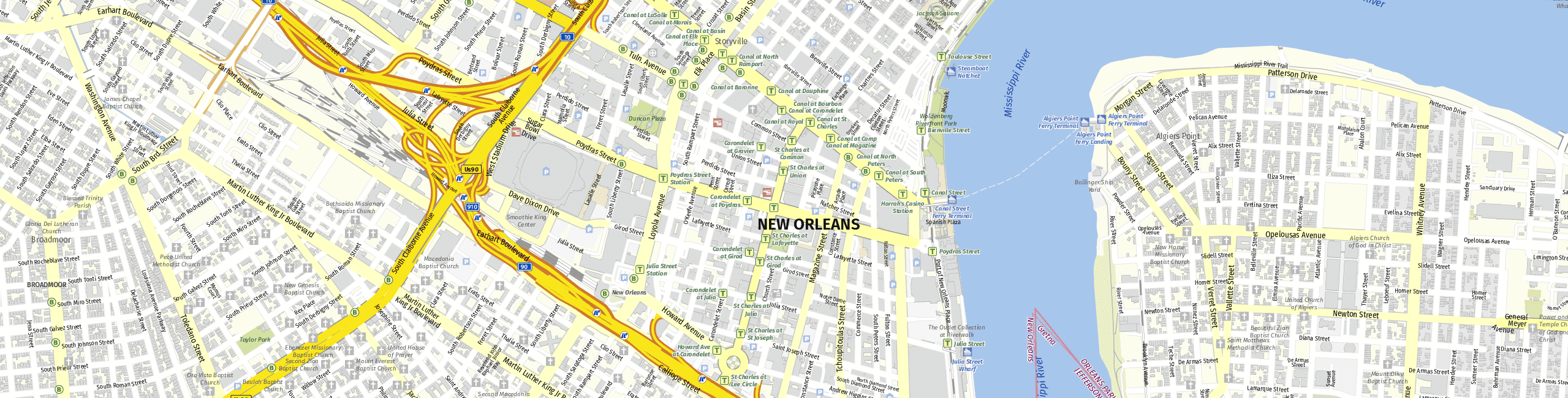 Stadtplan New Orleans zum Downloaden.