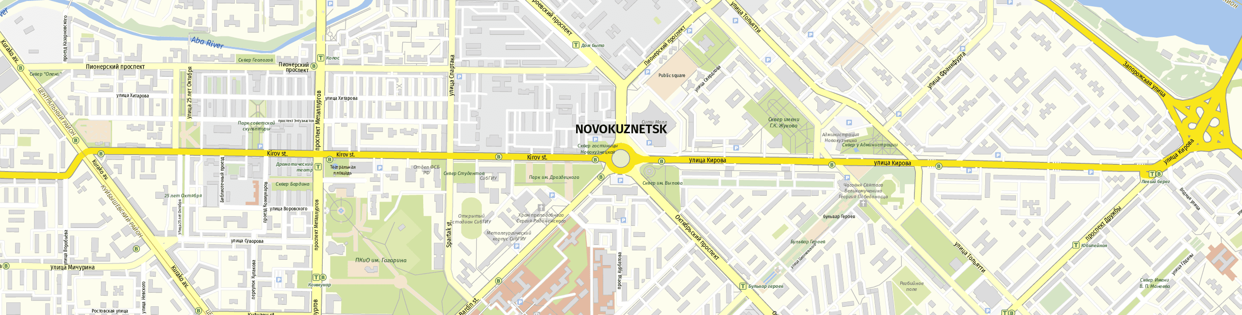 Stadtplan Novokuznetsk zum Downloaden.