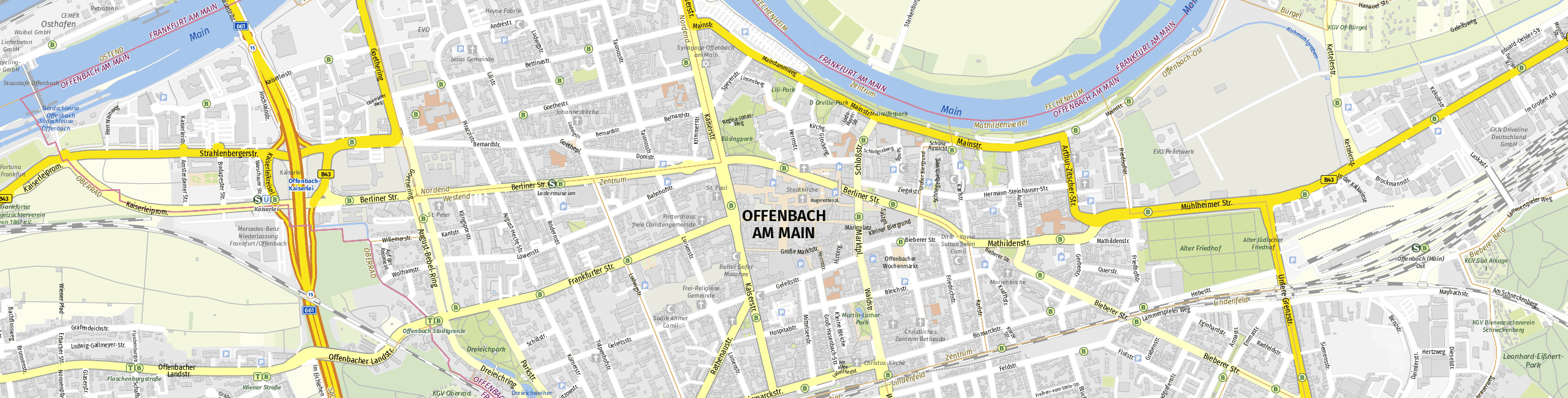 Stadtplan Offenbach am Main zum Downloaden.