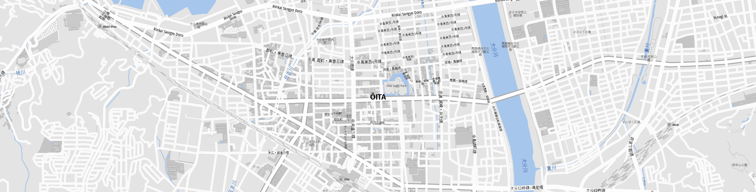 Stadtplan Ōita zum Downloaden.