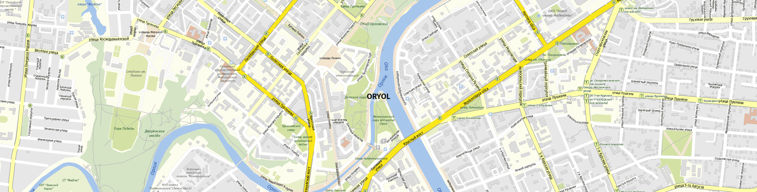 Stadtplan Oryol zum Downloaden.