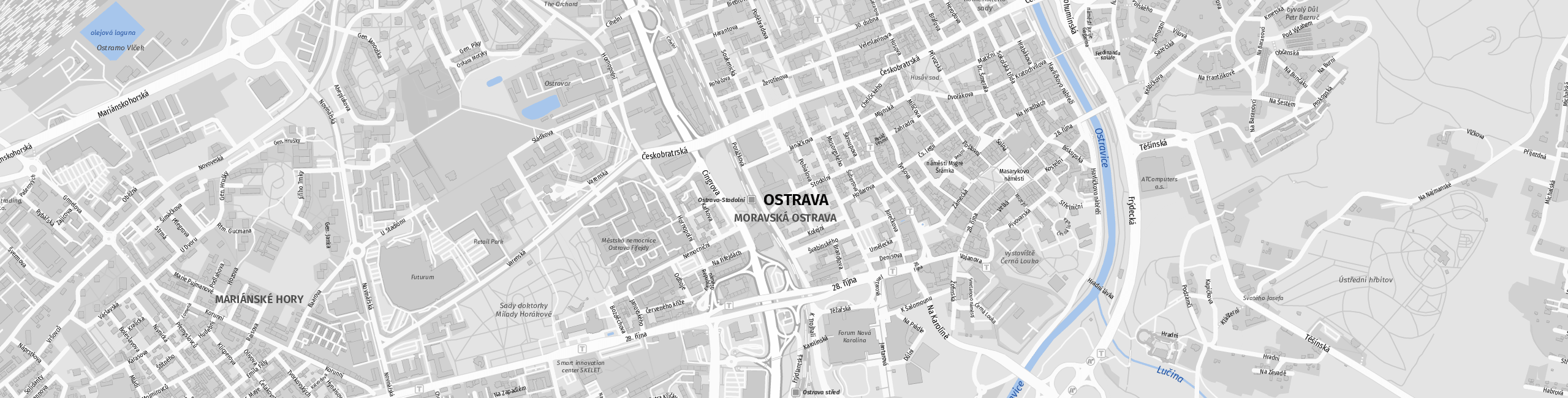Stadtplan Ostrava zum Downloaden.