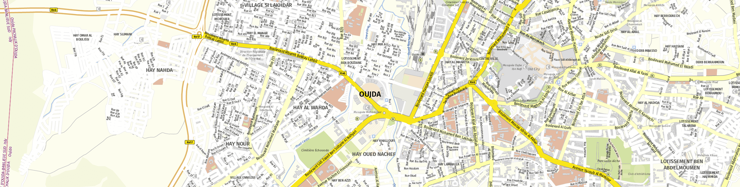 Stadtplan Oujda zum Downloaden.