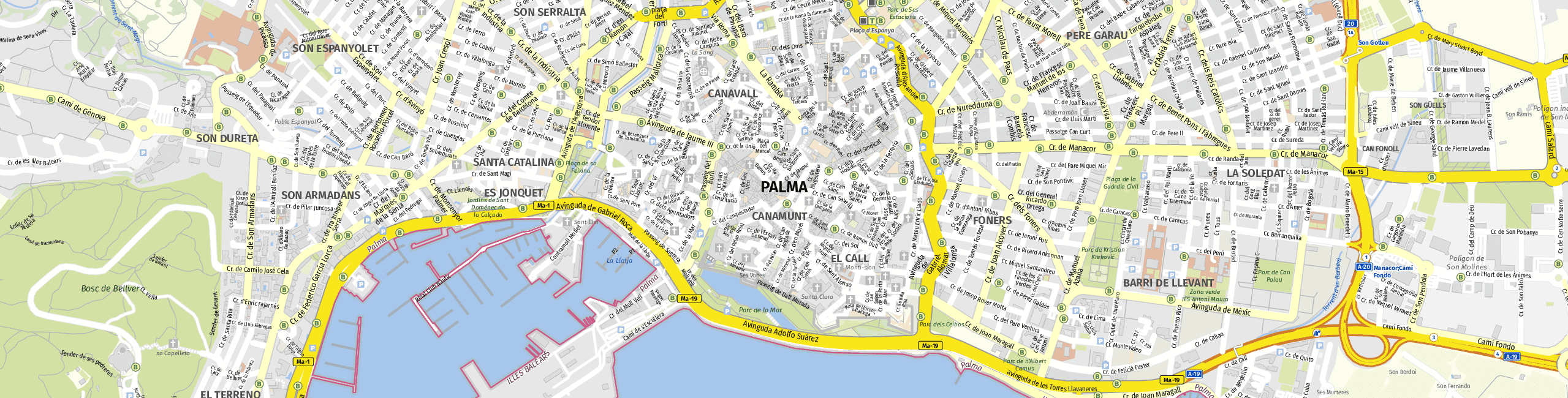 Stadtplan Palma de Mallorca zum Downloaden.