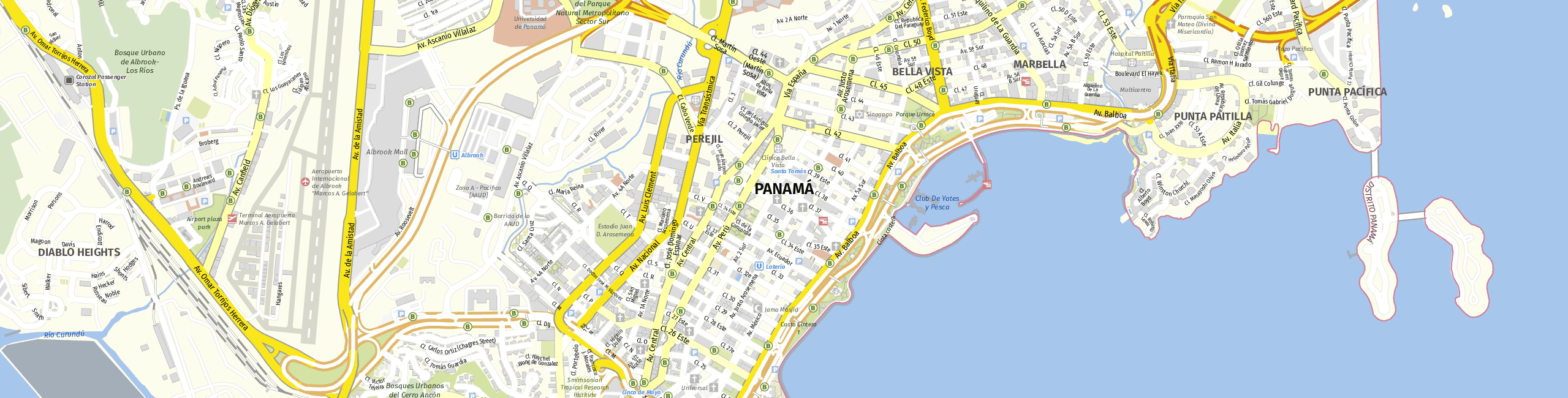 Stadtplan Panamá zum Downloaden.