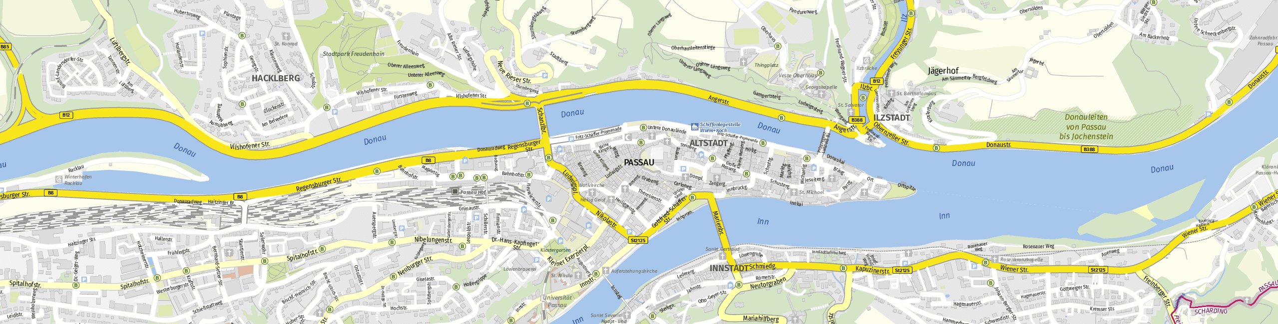 Stadtplan Passau zum Downloaden.