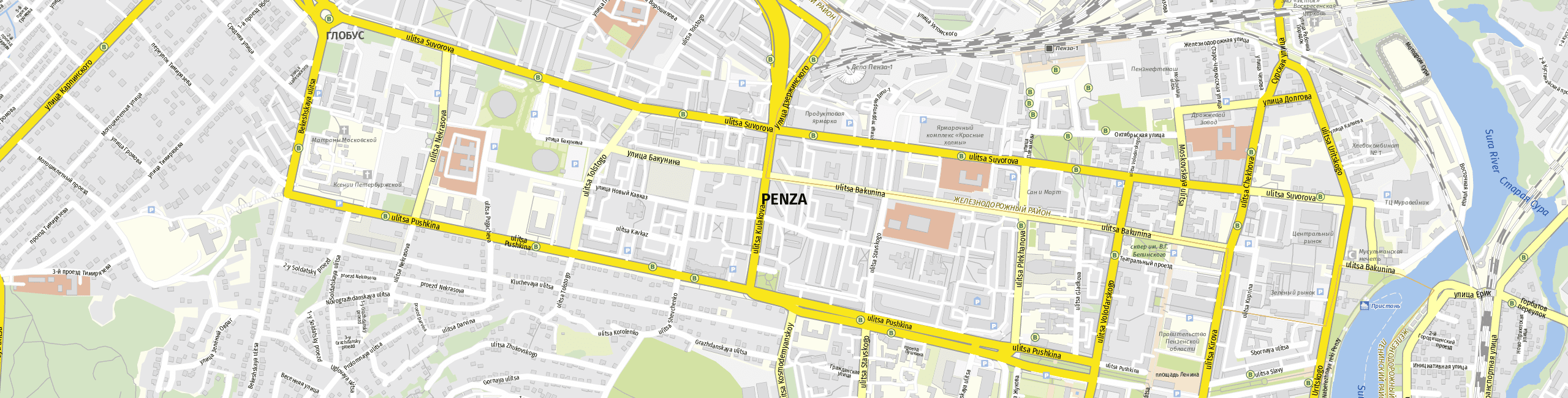 Stadtplan Penza zum Downloaden.