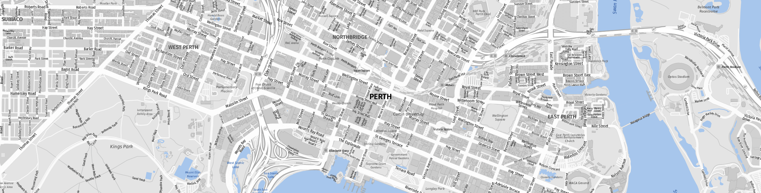 Stadtplan Perth zum Downloaden.