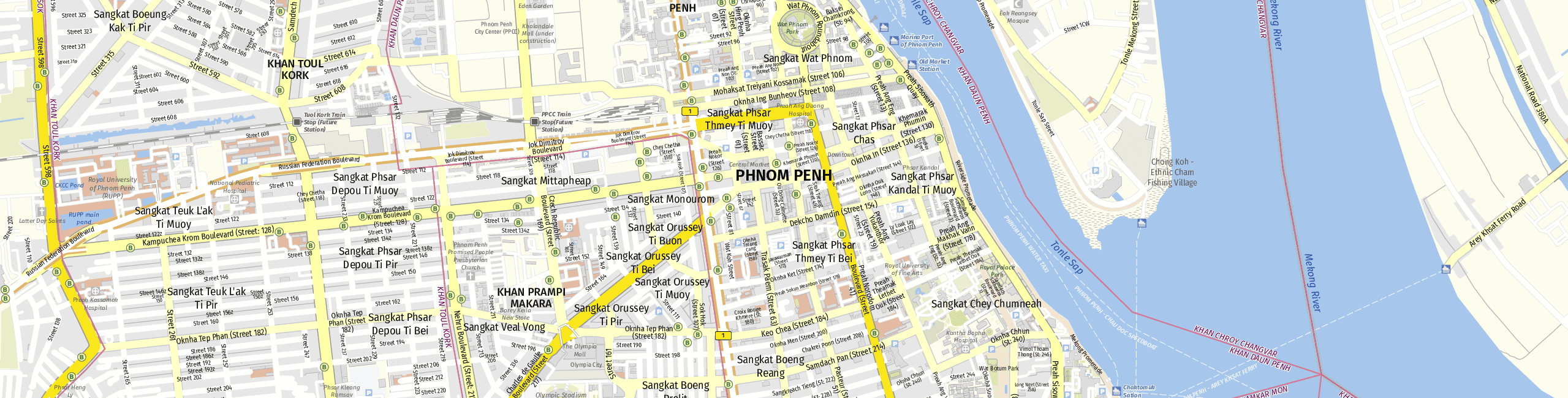 Stadtplan Phnom Penh zum Downloaden.