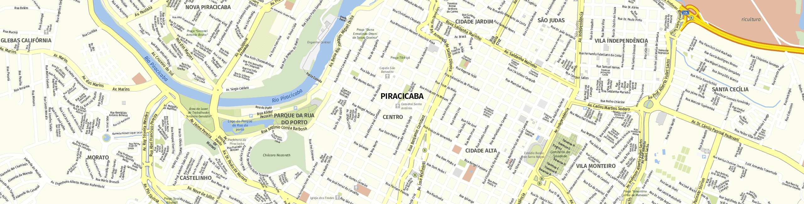 Stadtplan Piracicaba zum Downloaden.