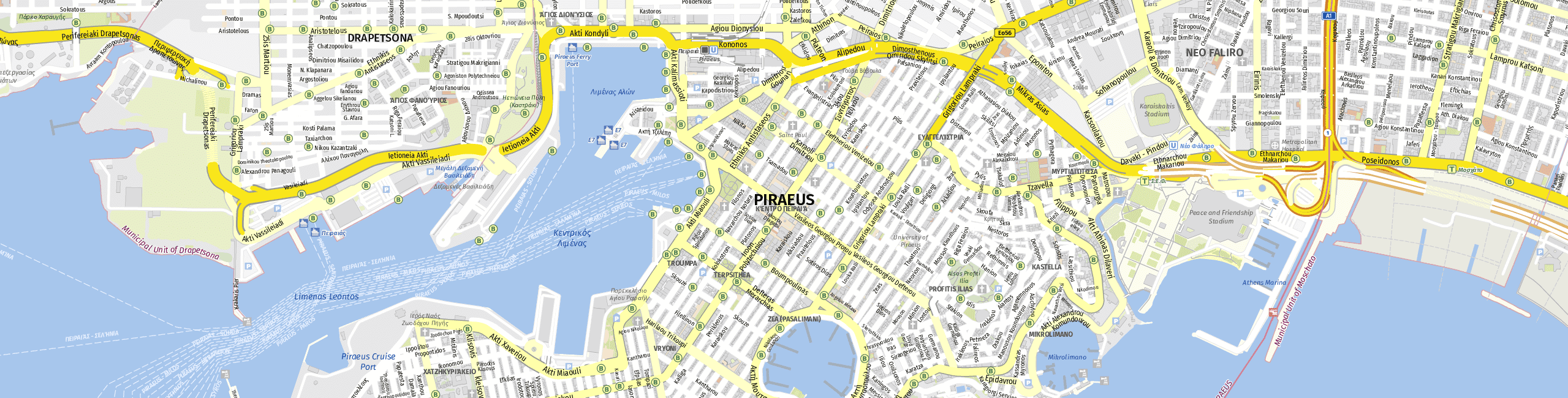 Stadtplan Piraeus zum Downloaden.