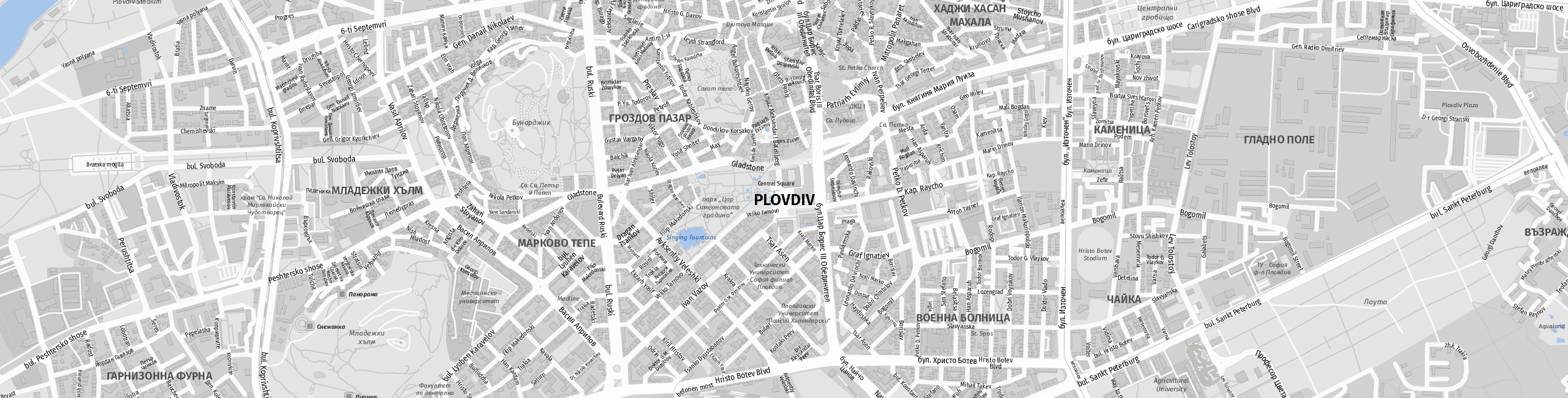 Stadtplan Plovdiv zum Downloaden.