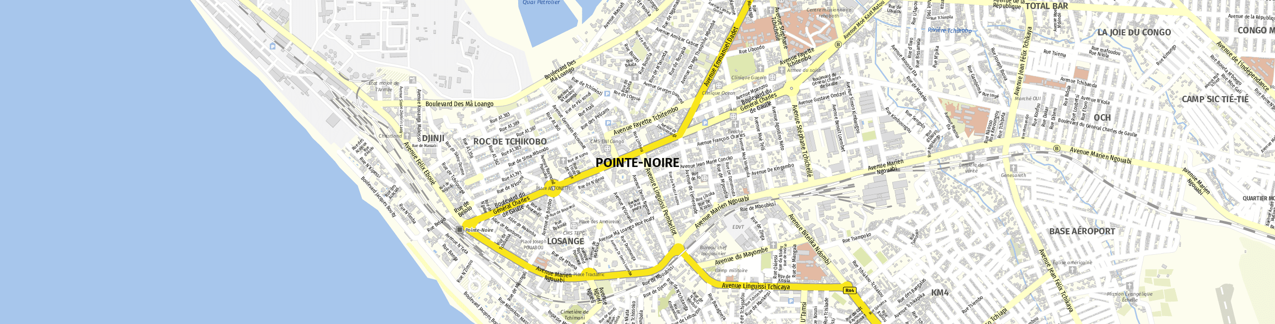 Stadtplan Pointe-Noire zum Downloaden.