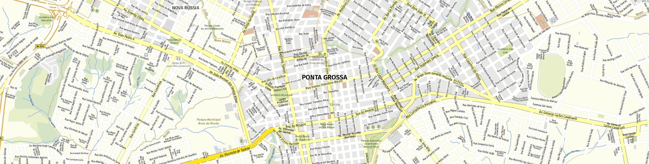 Stadtplan Ponta Grossa zum Downloaden.