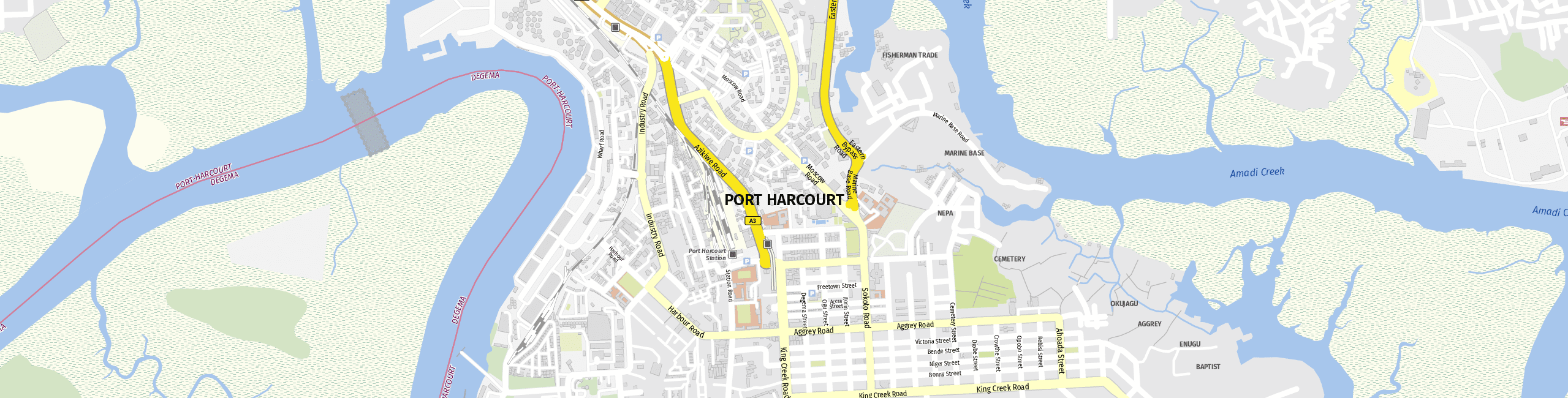 Stadtplan Port Harcourt zum Downloaden.