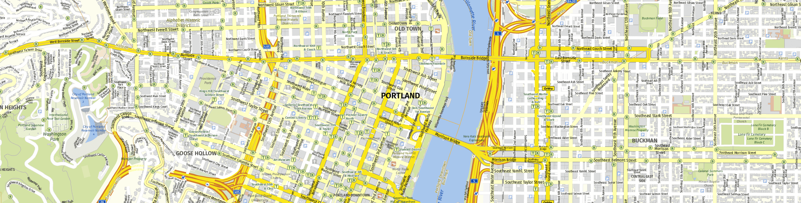 Stadtplan Portland zum Downloaden.
