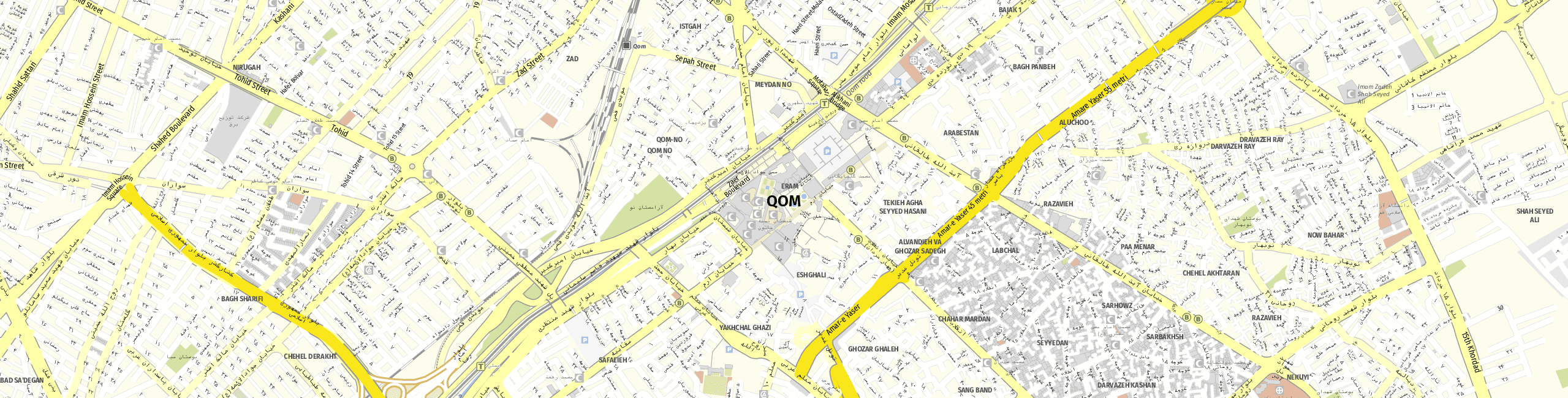 Stadtplan Ghom zum Downloaden.