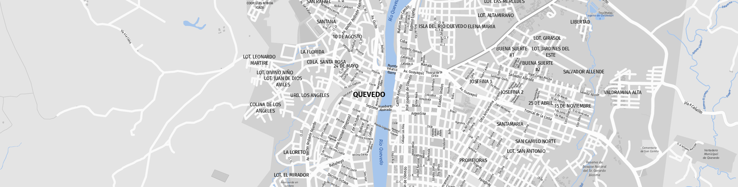 Stadtplan Quevedo zum Downloaden.