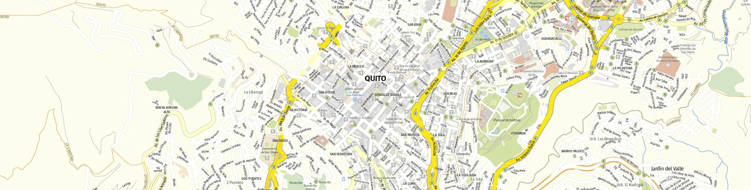 Stadtplan Quito zum Downloaden.