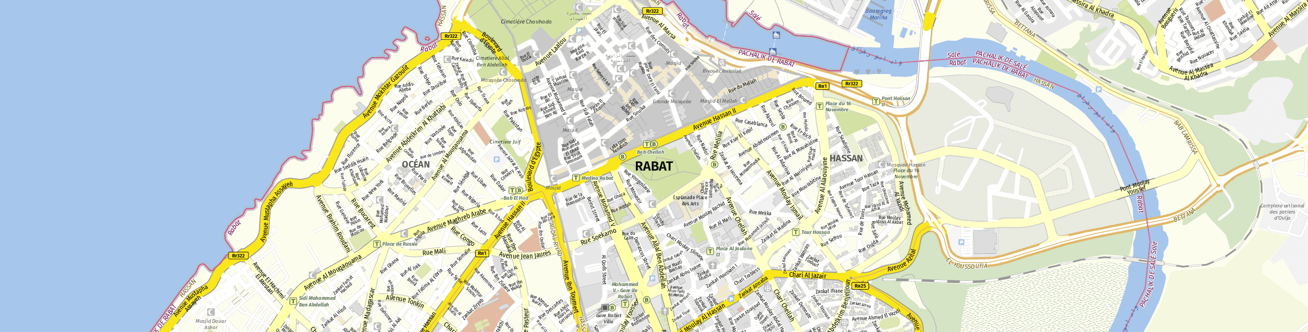 Stadtplan Rabat zum Downloaden.