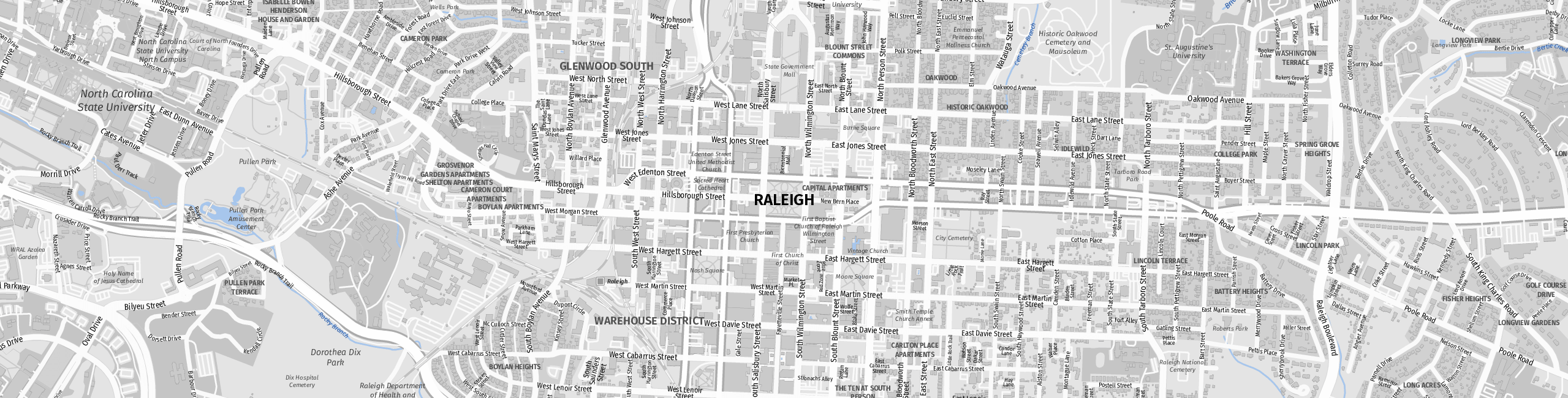 Stadtplan Raleigh zum Downloaden.