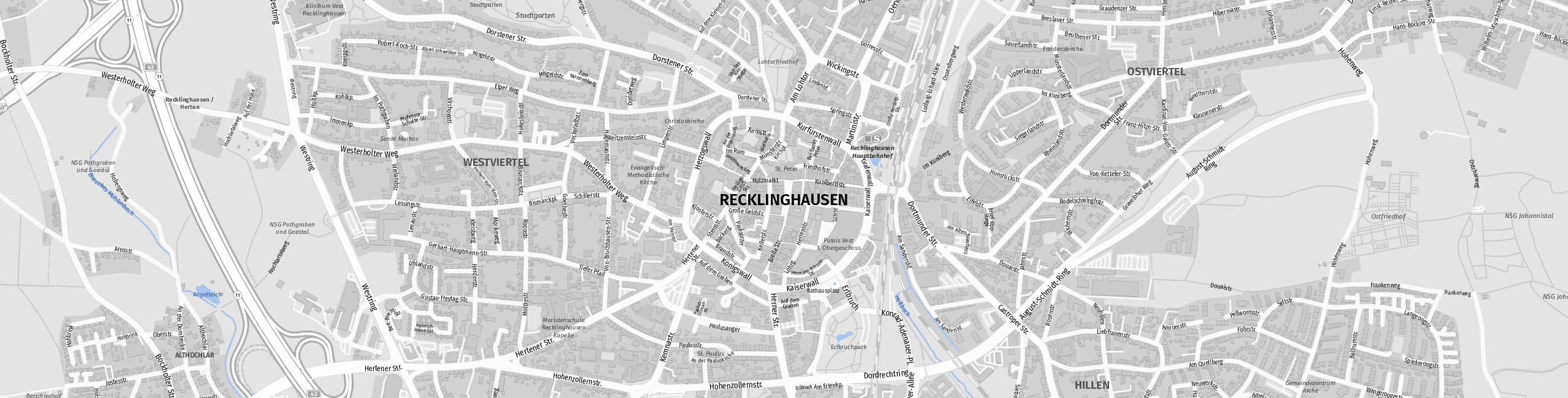 Stadtplan Recklinghausen zum Downloaden.