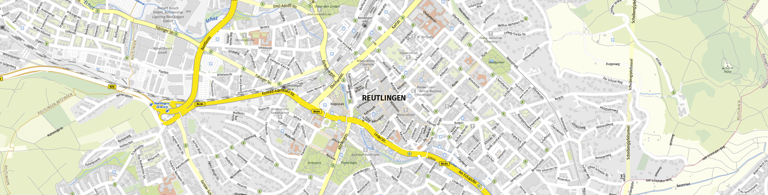 Stadtplan Reutlingen zum Downloaden.