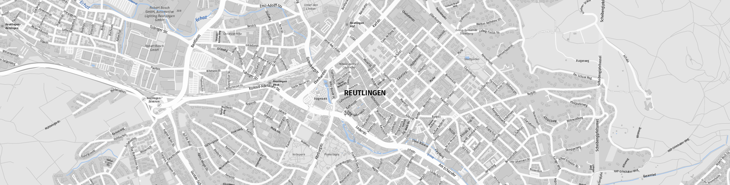 Stadtplan Reutlingen zum Downloaden.