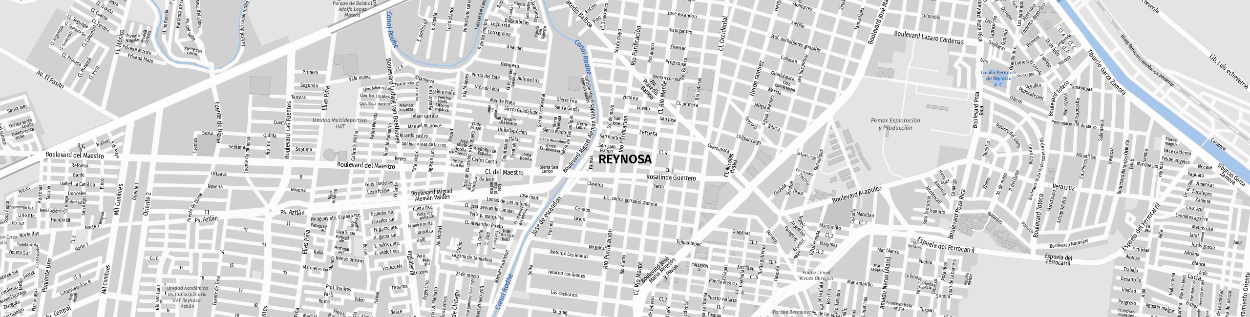 Stadtplan Reynosa zum Downloaden.