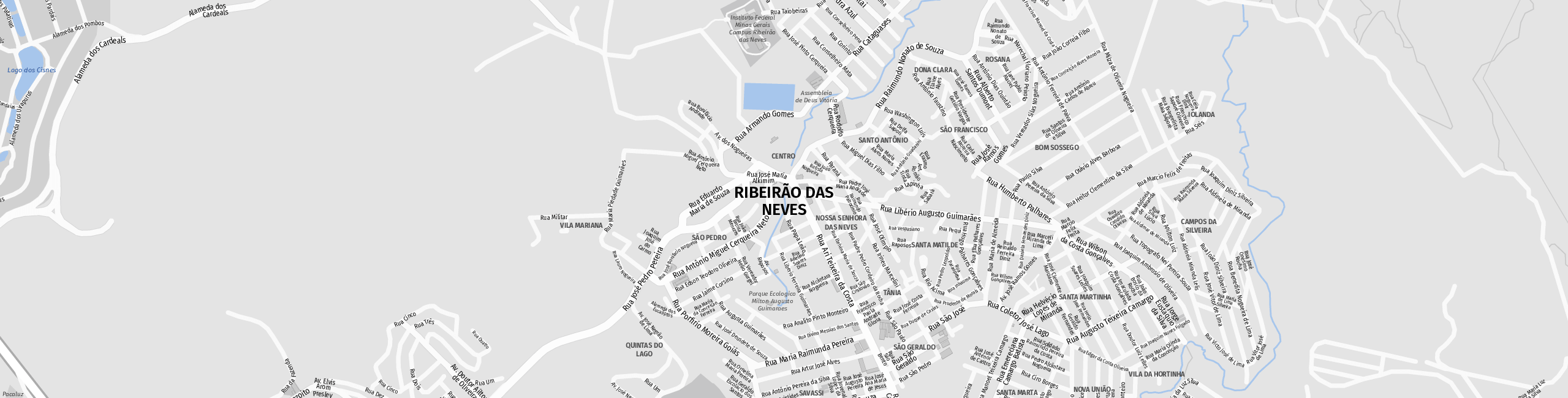 Stadtplan Ribeirão das Neves zum Downloaden.