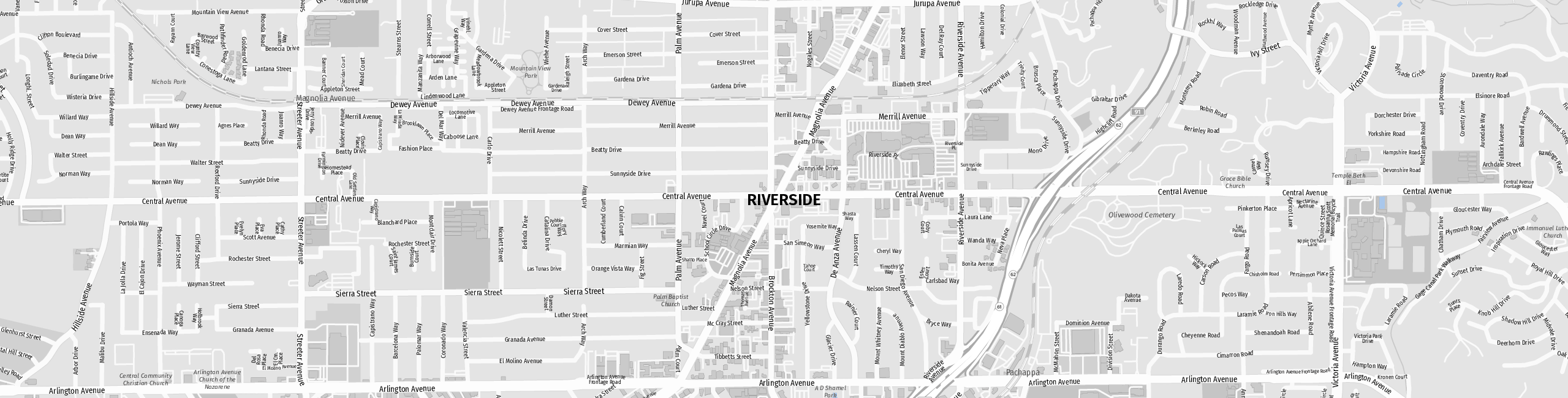 Stadtplan Riverside zum Downloaden.