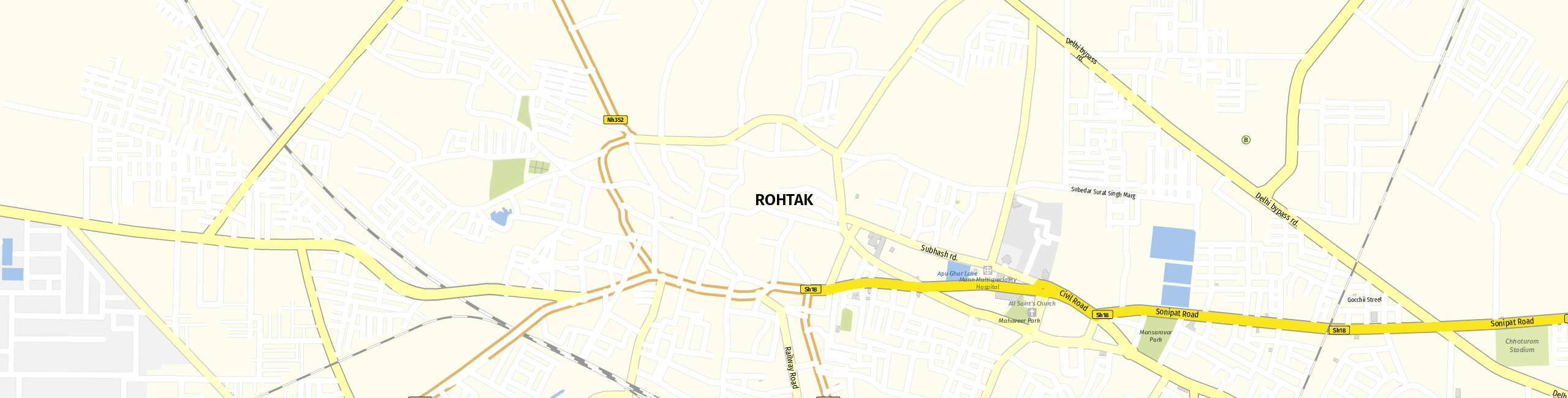 Stadtplan Rohtak zum Downloaden.