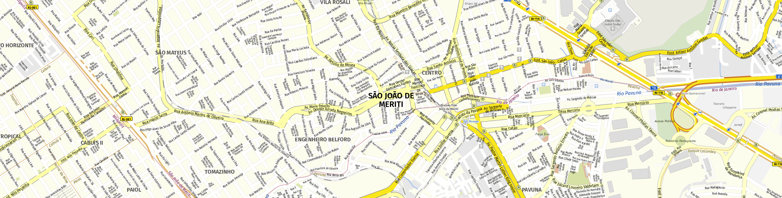 Stadtplan São João de Meriti zum Downloaden.