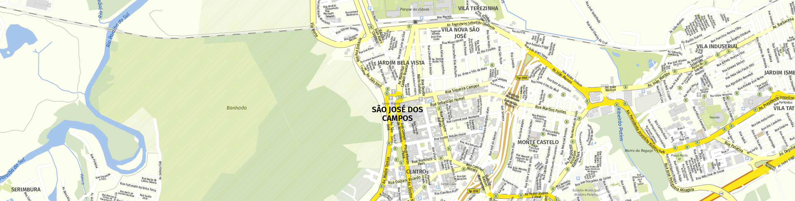 Stadtplan São José dos Campos zum Downloaden.