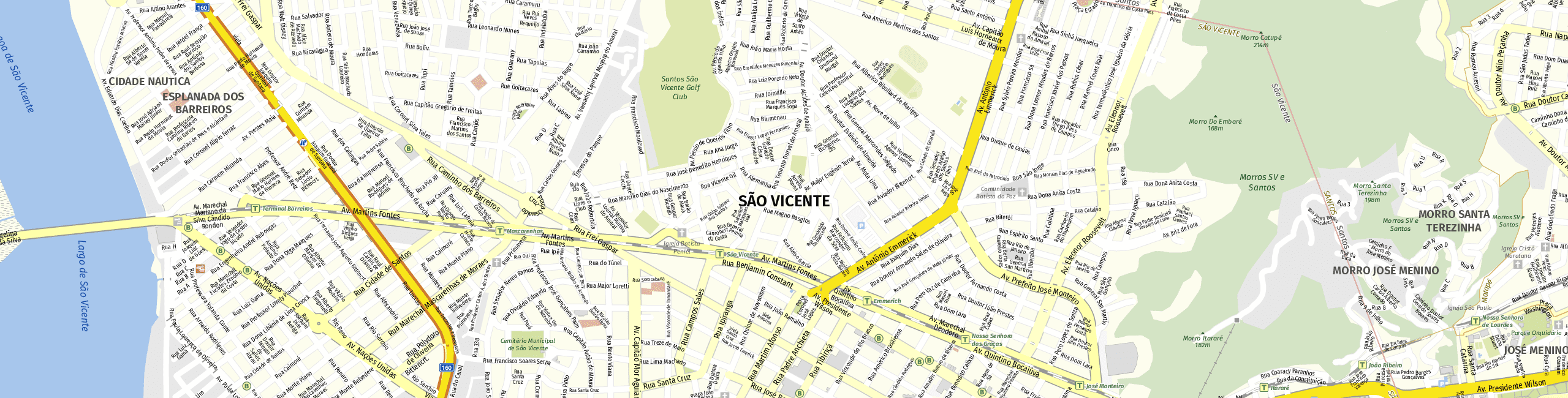Stadtplan São Vicente zum Downloaden.