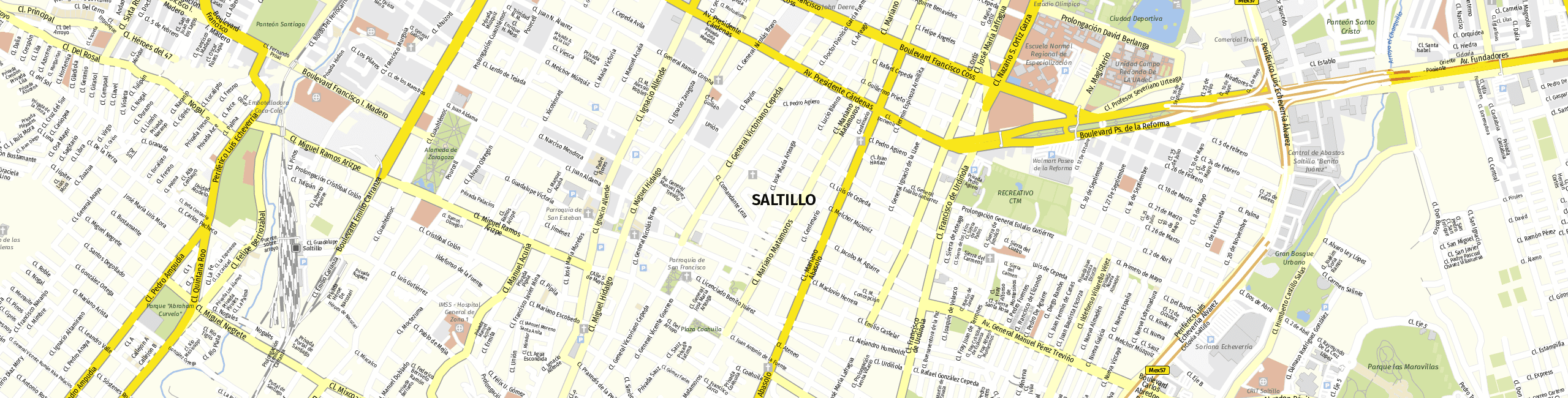 Stadtplan Saltillo zum Downloaden.
