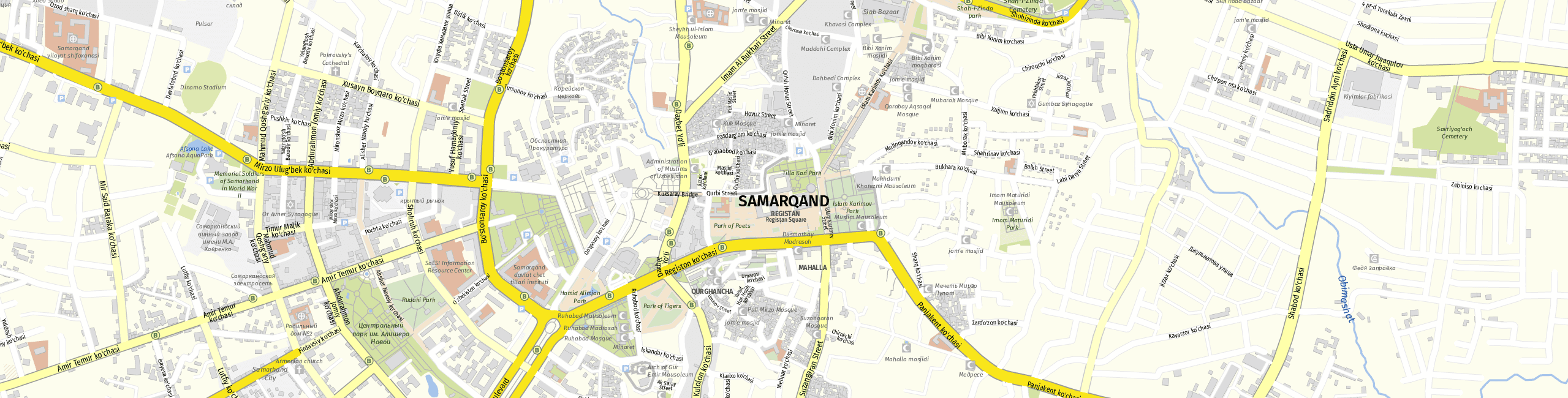 Stadtplan Samarkand zum Downloaden.